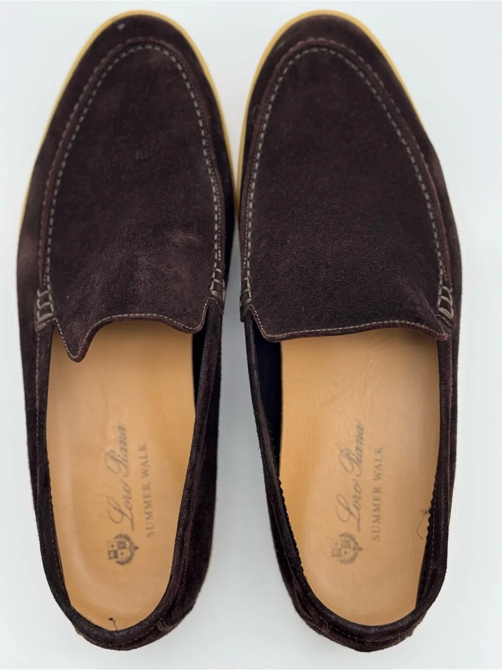 Loro Piana Summer Walk Dark Brown Suede Loafers Men’s US 11.5 D EU 44.5